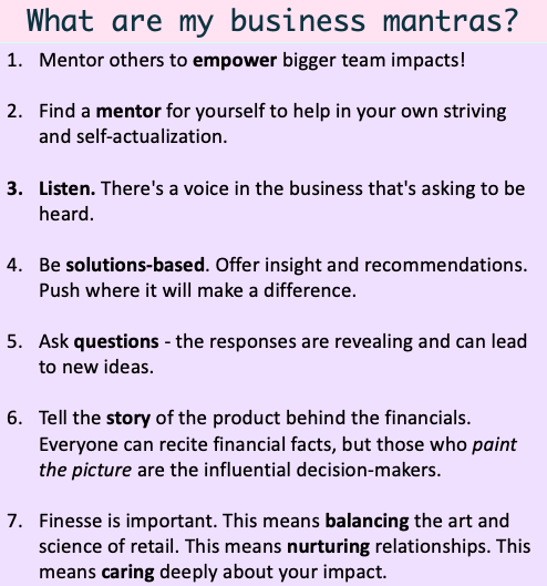 A list of my business mantras